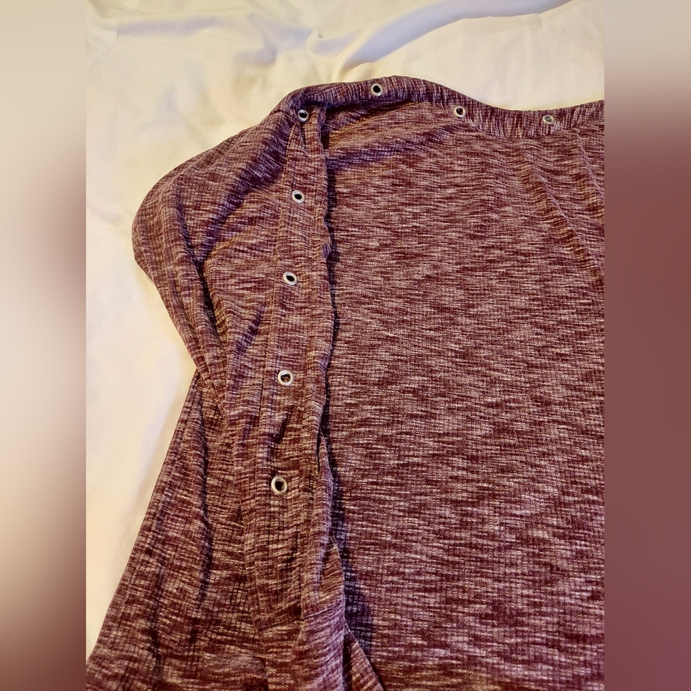 BKE Women's Maroon Boatneck Long Sleeve Top With Silver Grommet Details - Picture 7 of 7